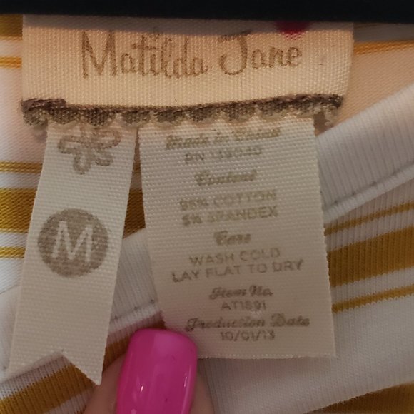 Matilda Jane Yellow Striped Top - Picture 6 of 8